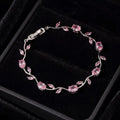 Pink silver tulip bracelet