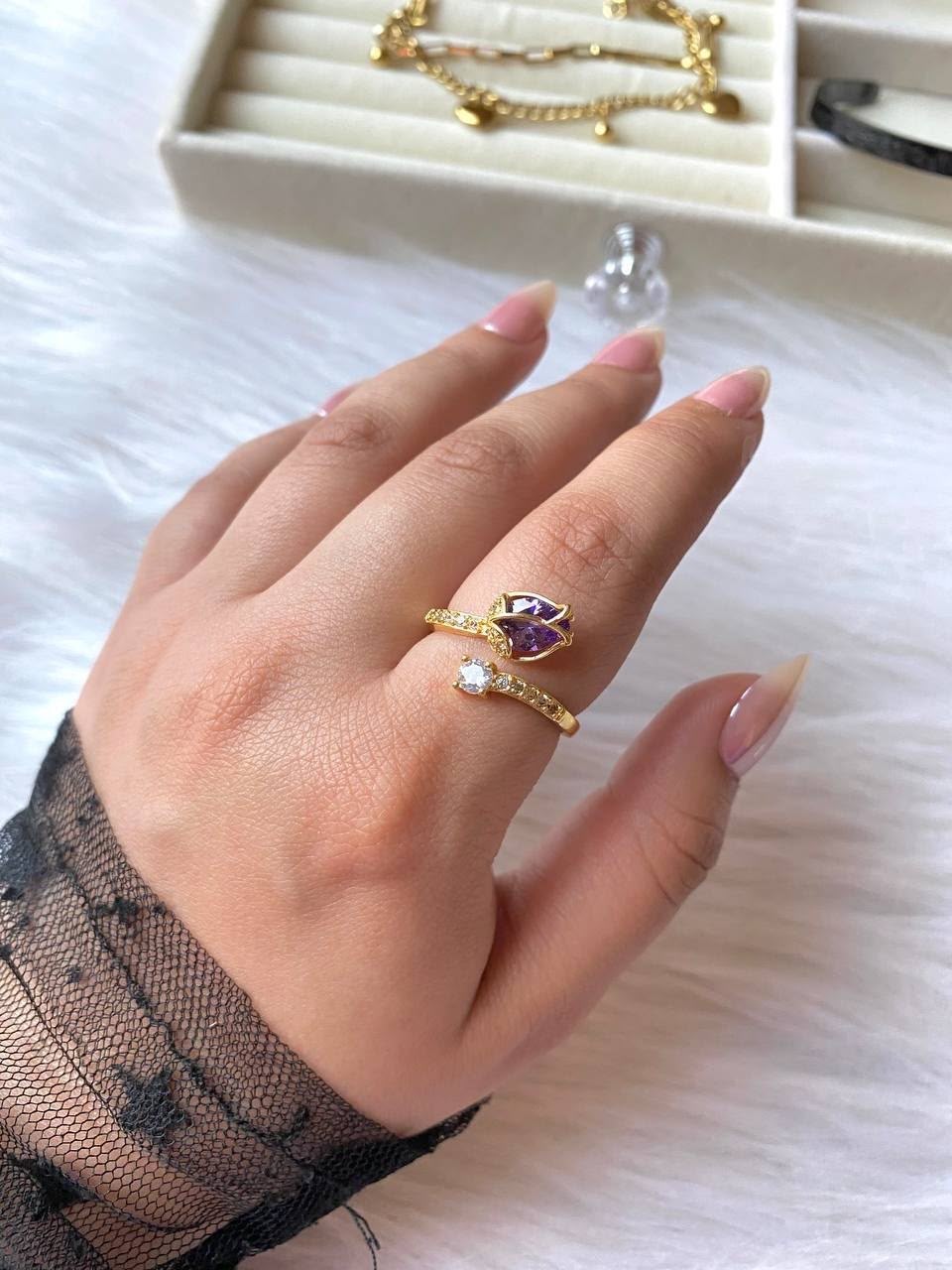 Purple tulip ring