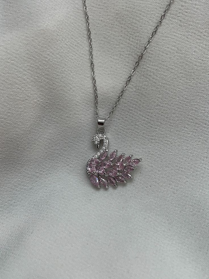 Silver pink swan